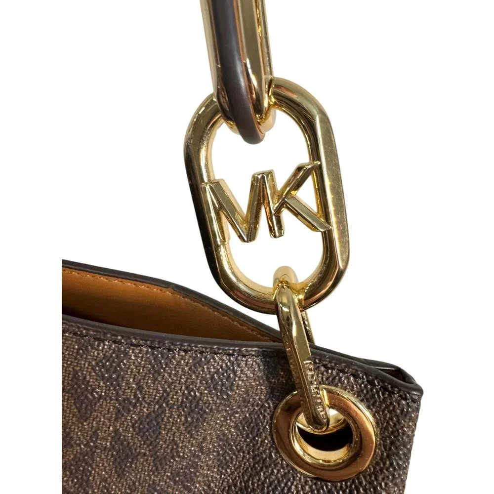 Michael Kors Jet Set Signature Brown Monogram Large Tote Bag‎